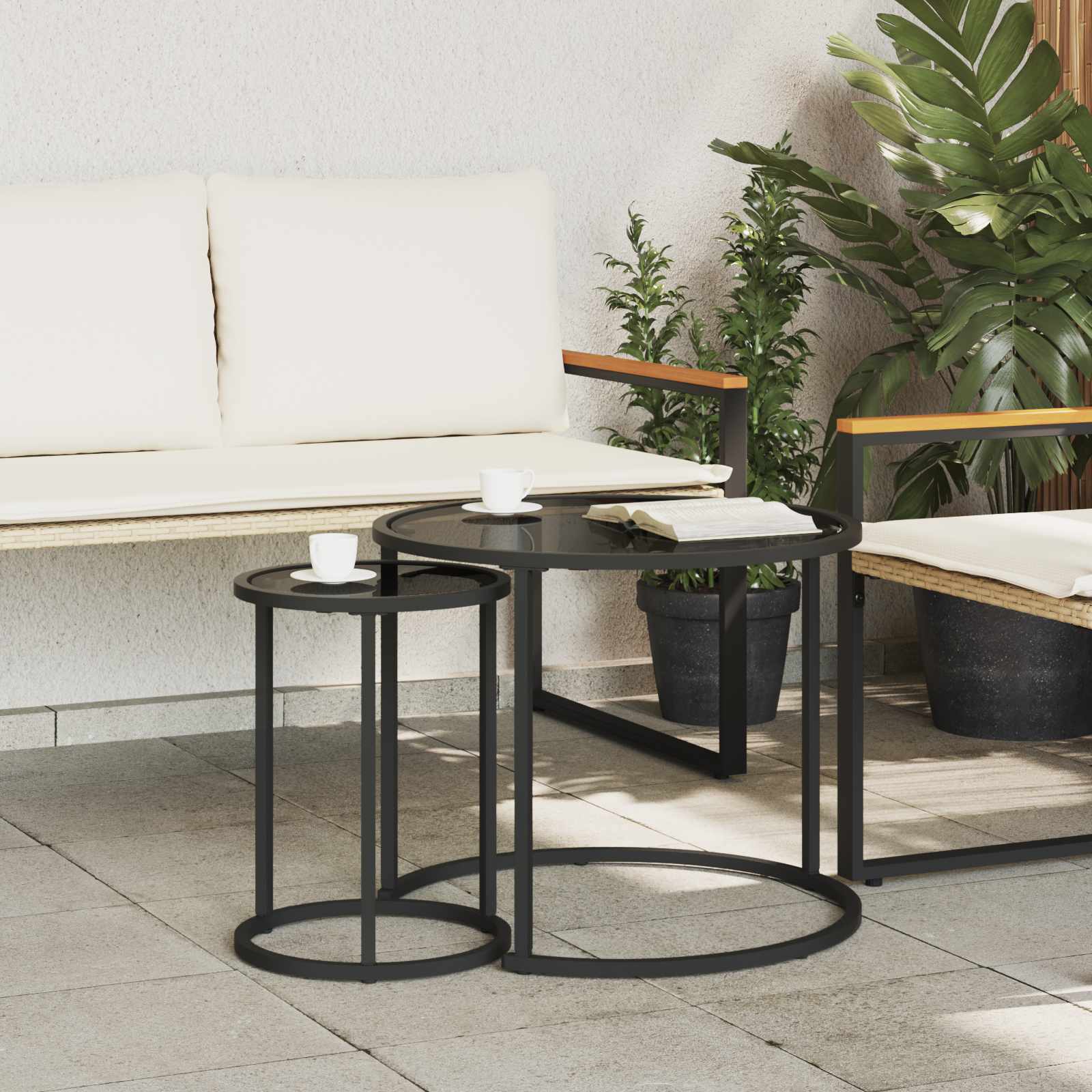Set stolića za kavu 2 pcs 55 x 55 x 45 cm čelik