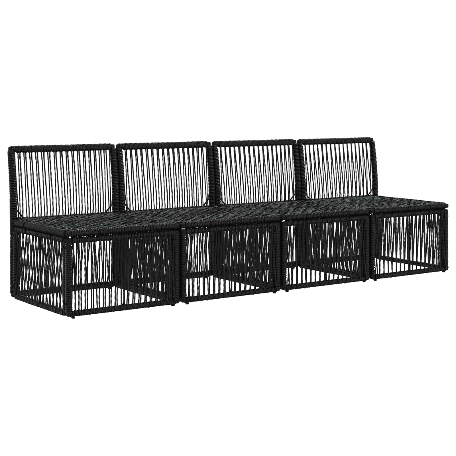 4-sjedala sofa 4 pcs 4-Broj sjedala Crna poliratan