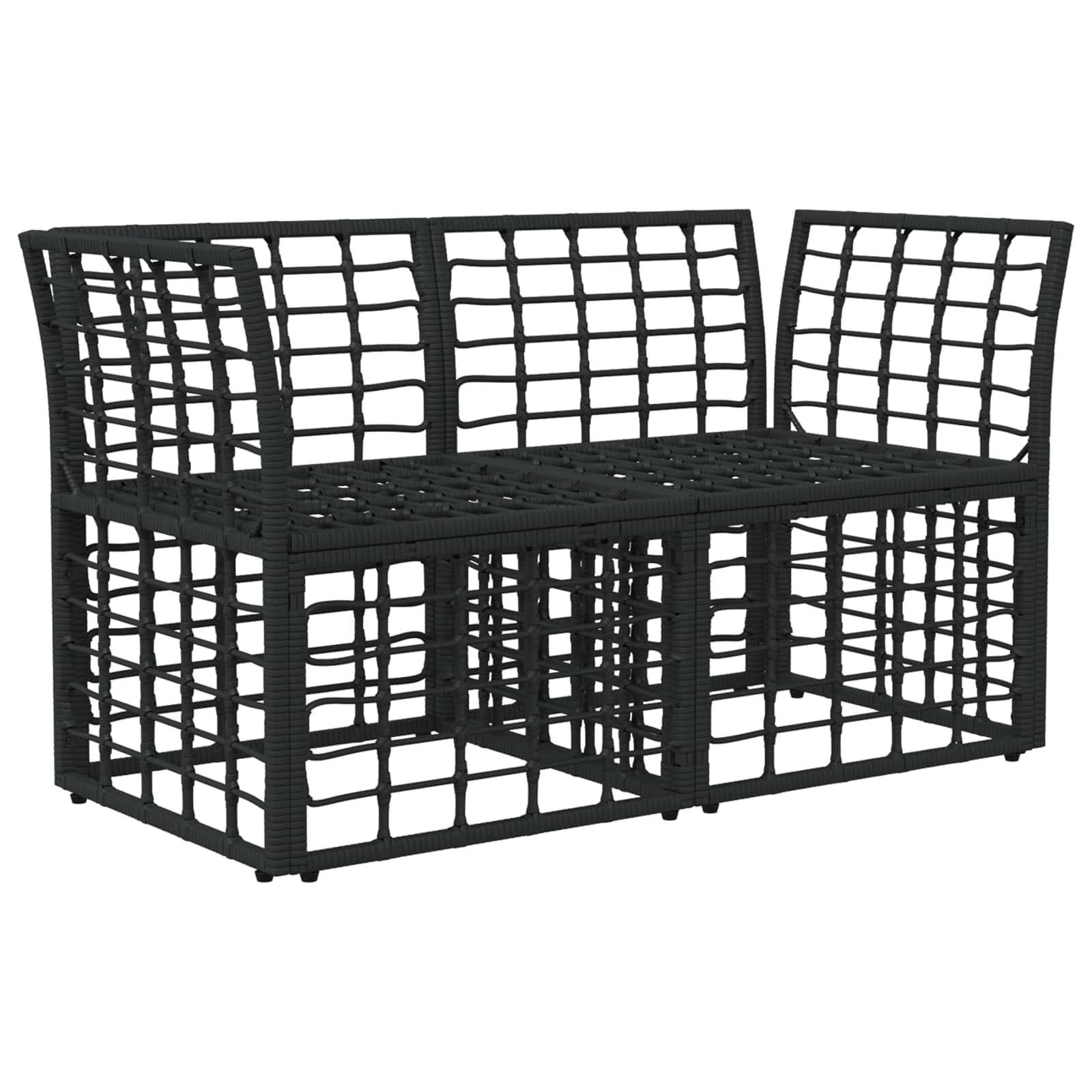 Vanjski loveseat s jastukom 2 pcs Crna i tamno siva poliratan