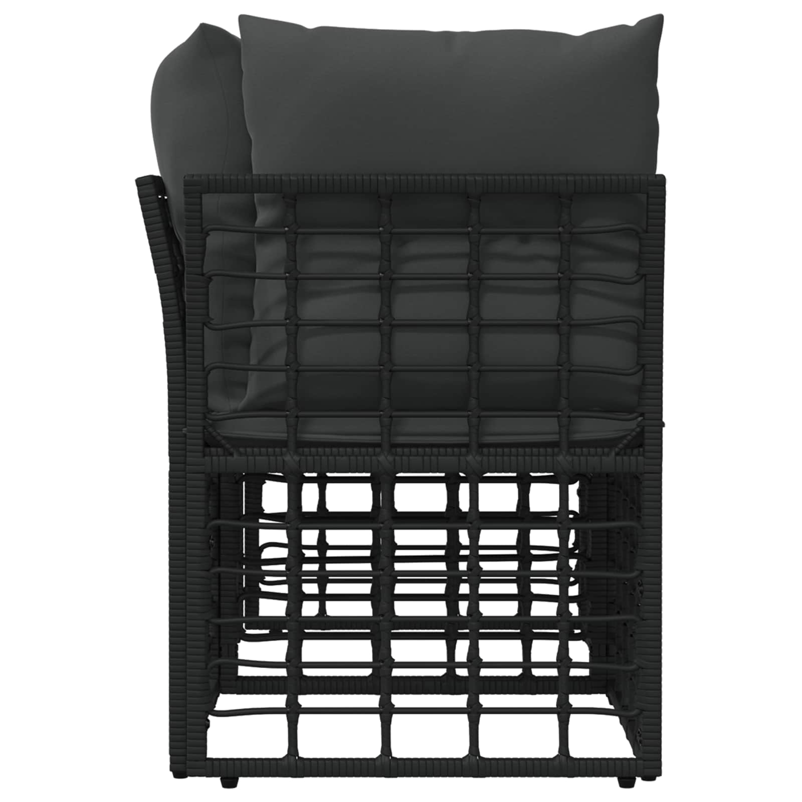 Vanjski loveseat s jastukom 2 pcs Crna i tamno siva poliratan