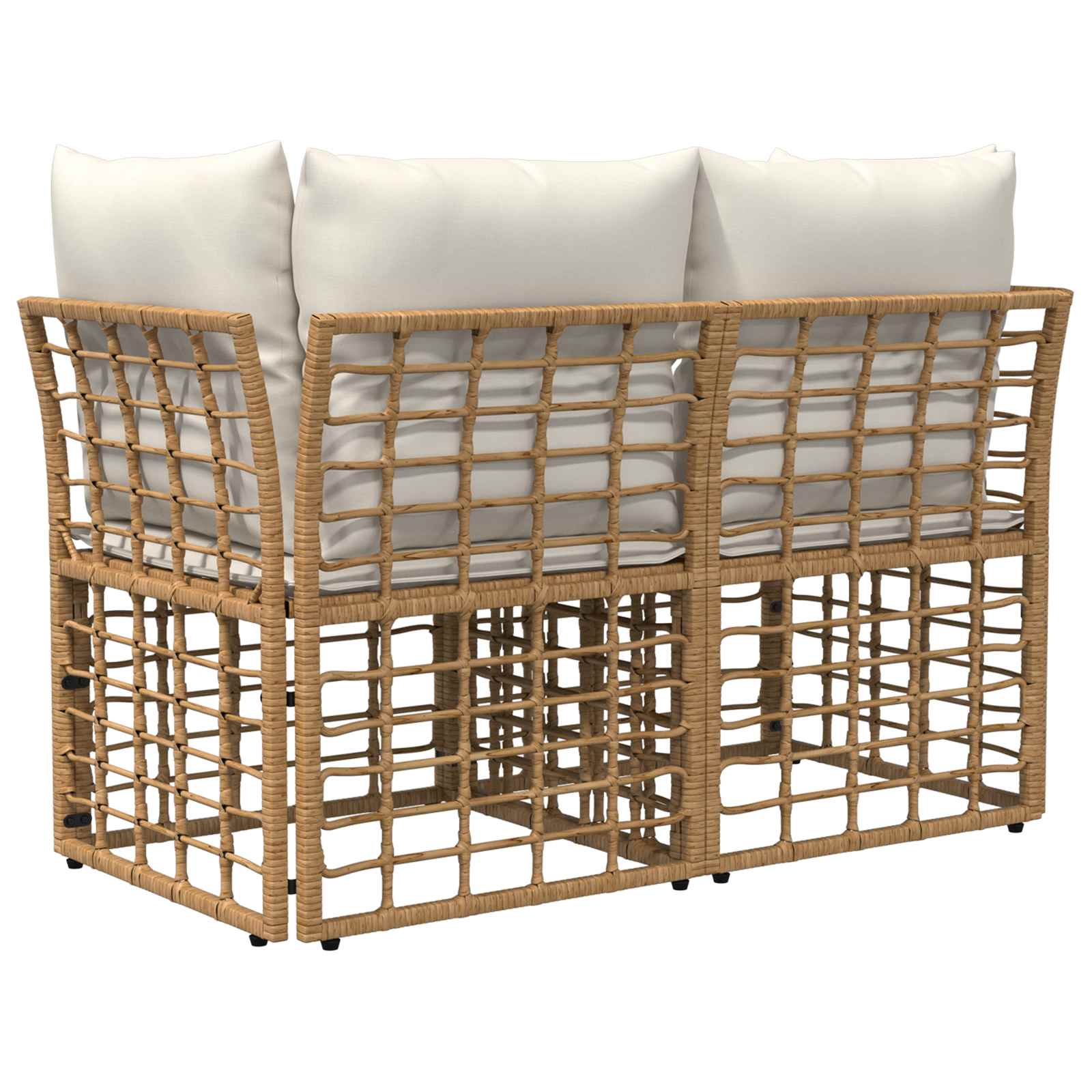 Vanjski loveseat 2 pcs Prirodna i krema bijela poliratan