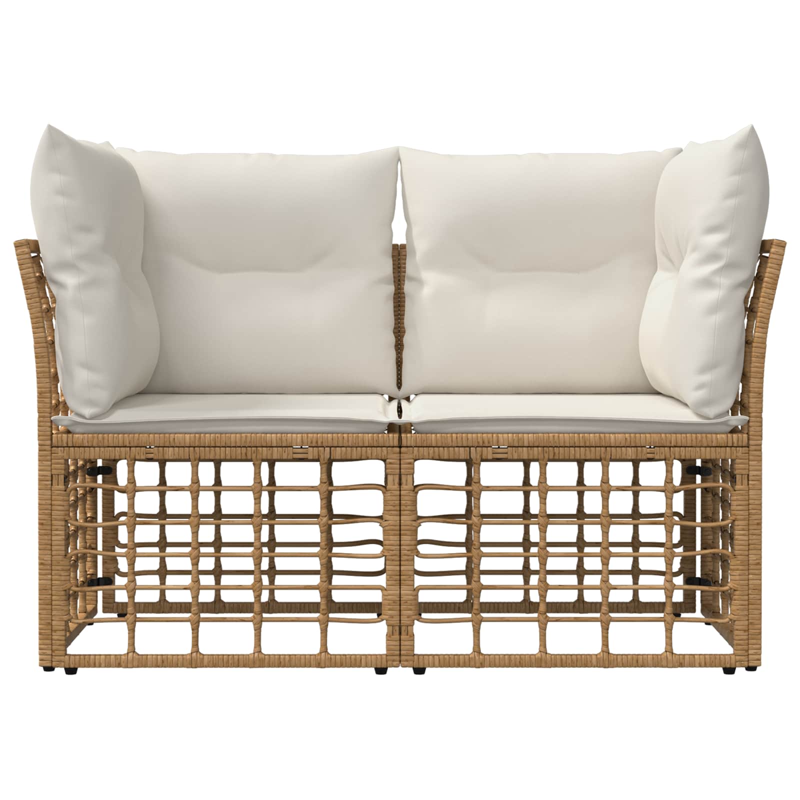 Vanjski loveseat 2 pcs Prirodna i krema bijela poliratan