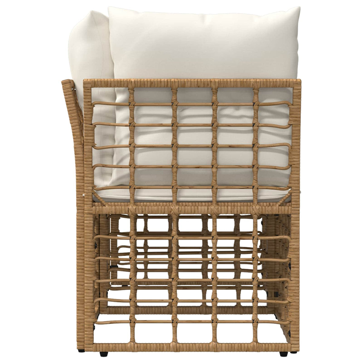 Vanjski loveseat 2 pcs Prirodna i krema bijela poliratan