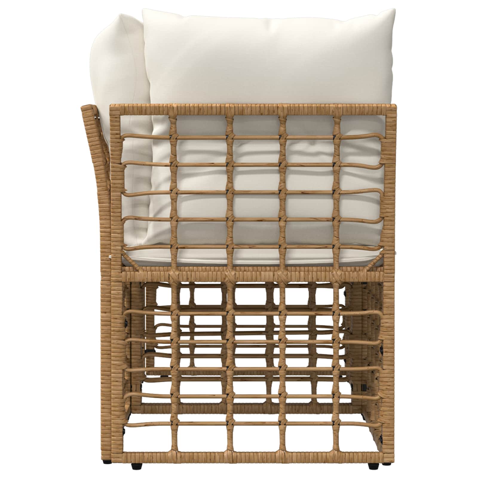 Vanjski loveseat 2 pcs Prirodna i krema bijela poliratan