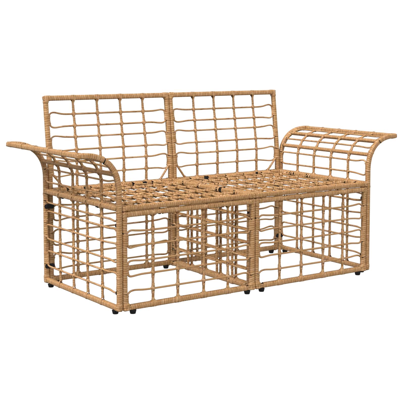 Vanjski loveseat 2 pcs Prirodna i krema bijela poliratan