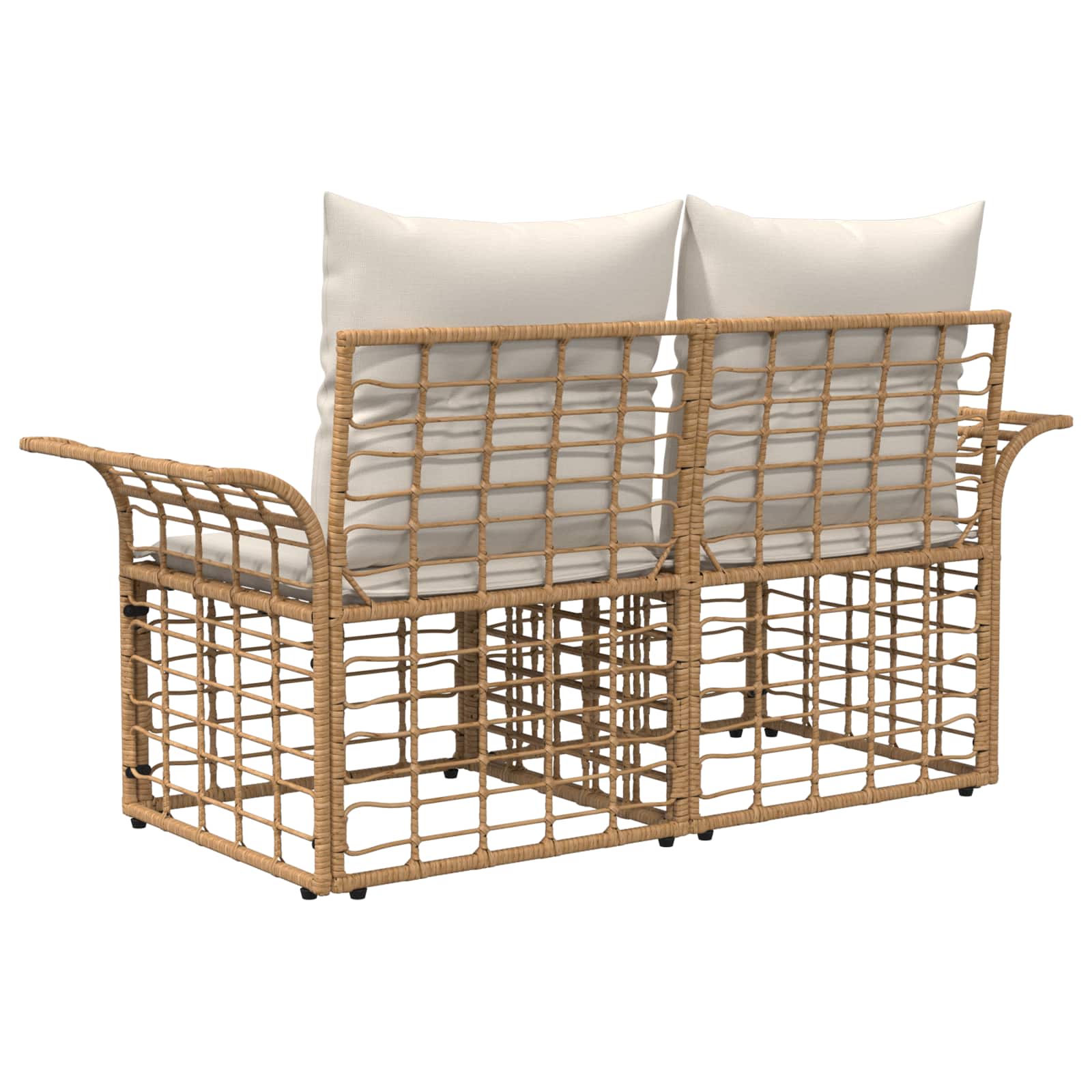 Vanjski loveseat 2 pcs Prirodna i krema bijela poliratan