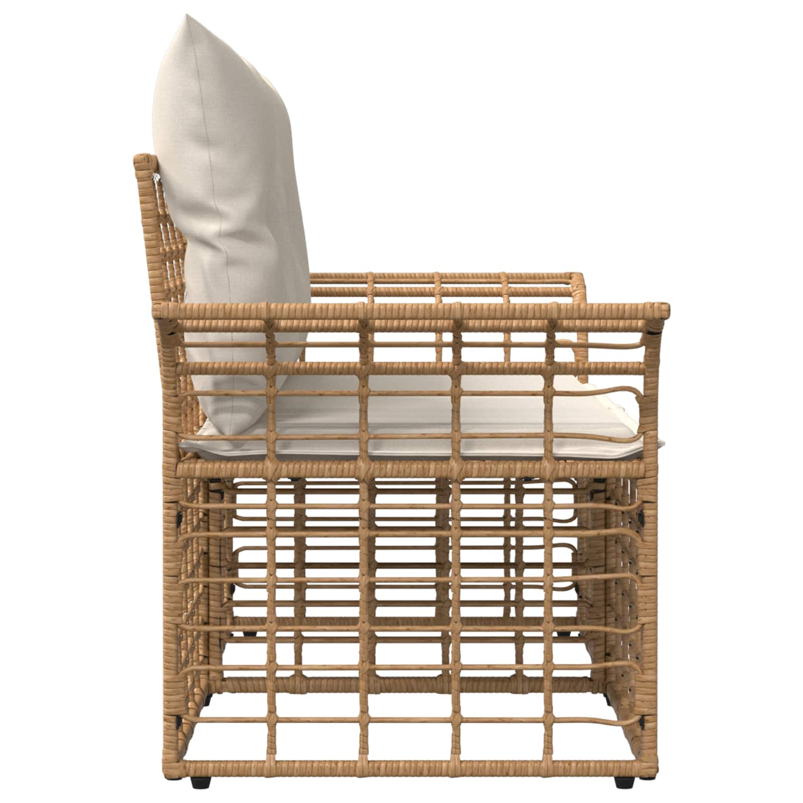 Vanjski loveseat 2 pcs Prirodna i krema bijela poliratan