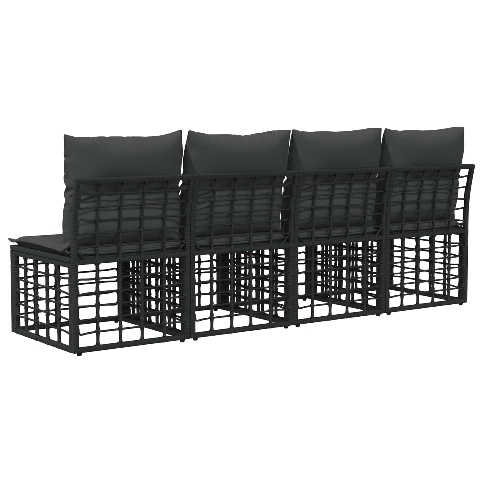 4-sjedalna vrtna soferica bez ruku 4 pcs 4-Broj sjedala Crna