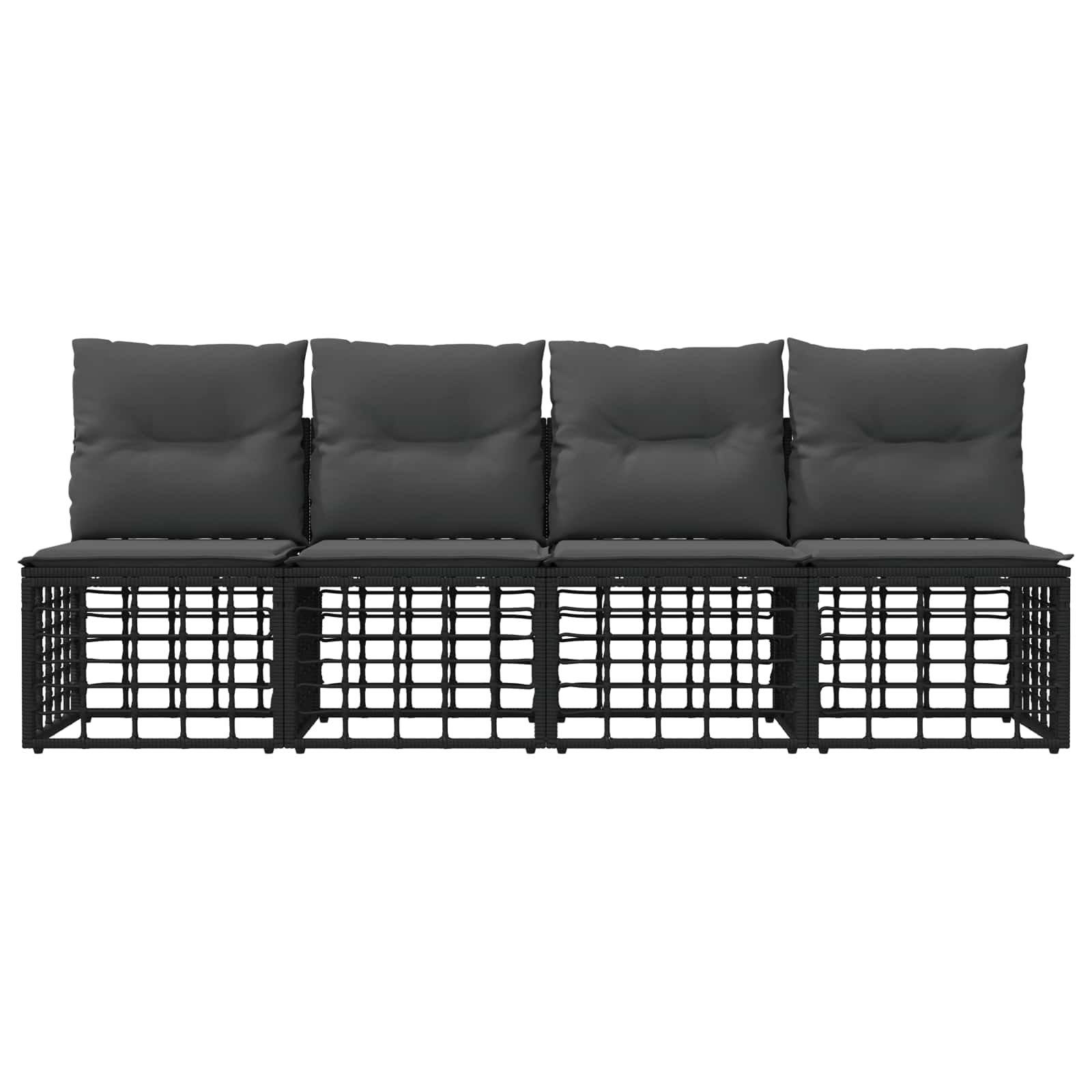4-sjedalna vrtna soferica bez ruku 4 pcs 4-Broj sjedala Crna
