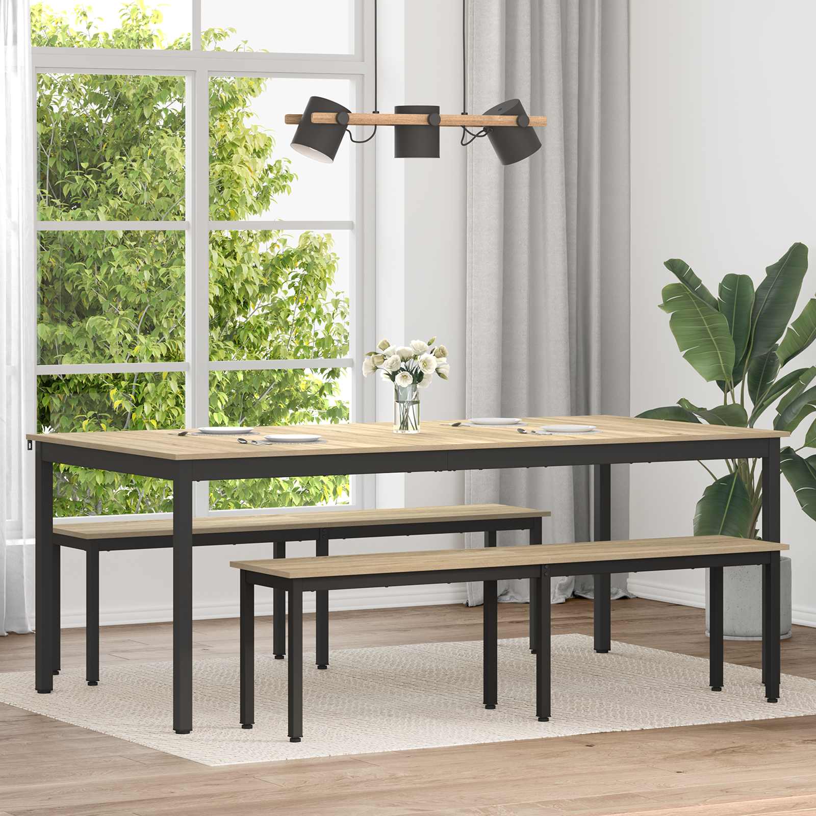Blagovaonski stolovi 2 pcs 200 x 100 x 75 cm Konstruirano drvo