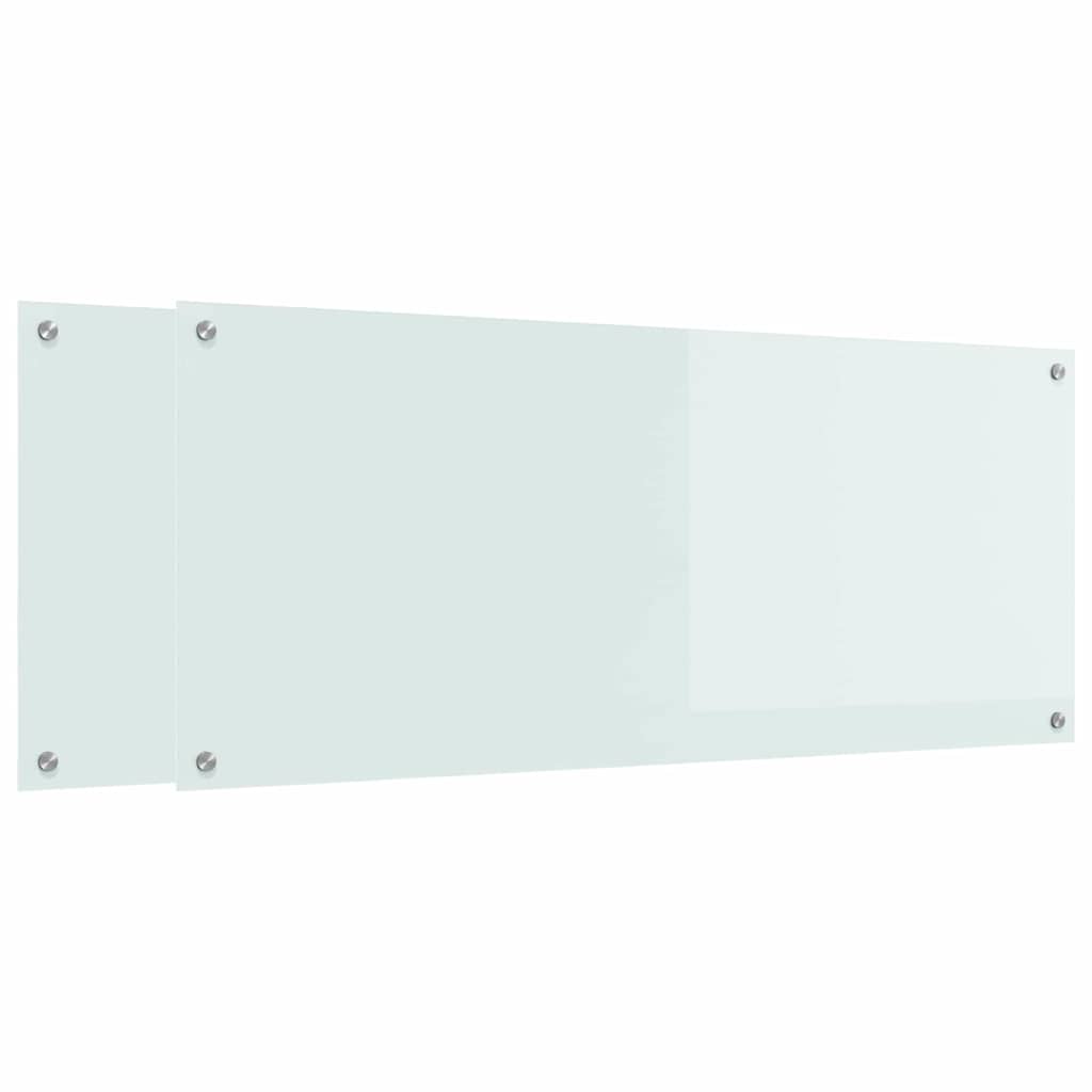 Kuhinjski zid 2 pcs Bijelo 120 x 50 cm Staklo otporno na udarce
