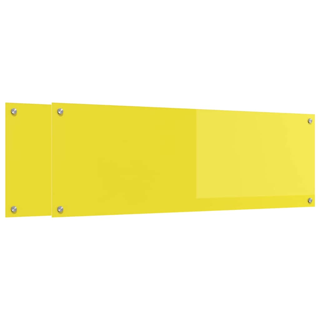 Kuhinjski zid 2 pcs Žuta 120 x 40 cm Staklo otporno na udarce