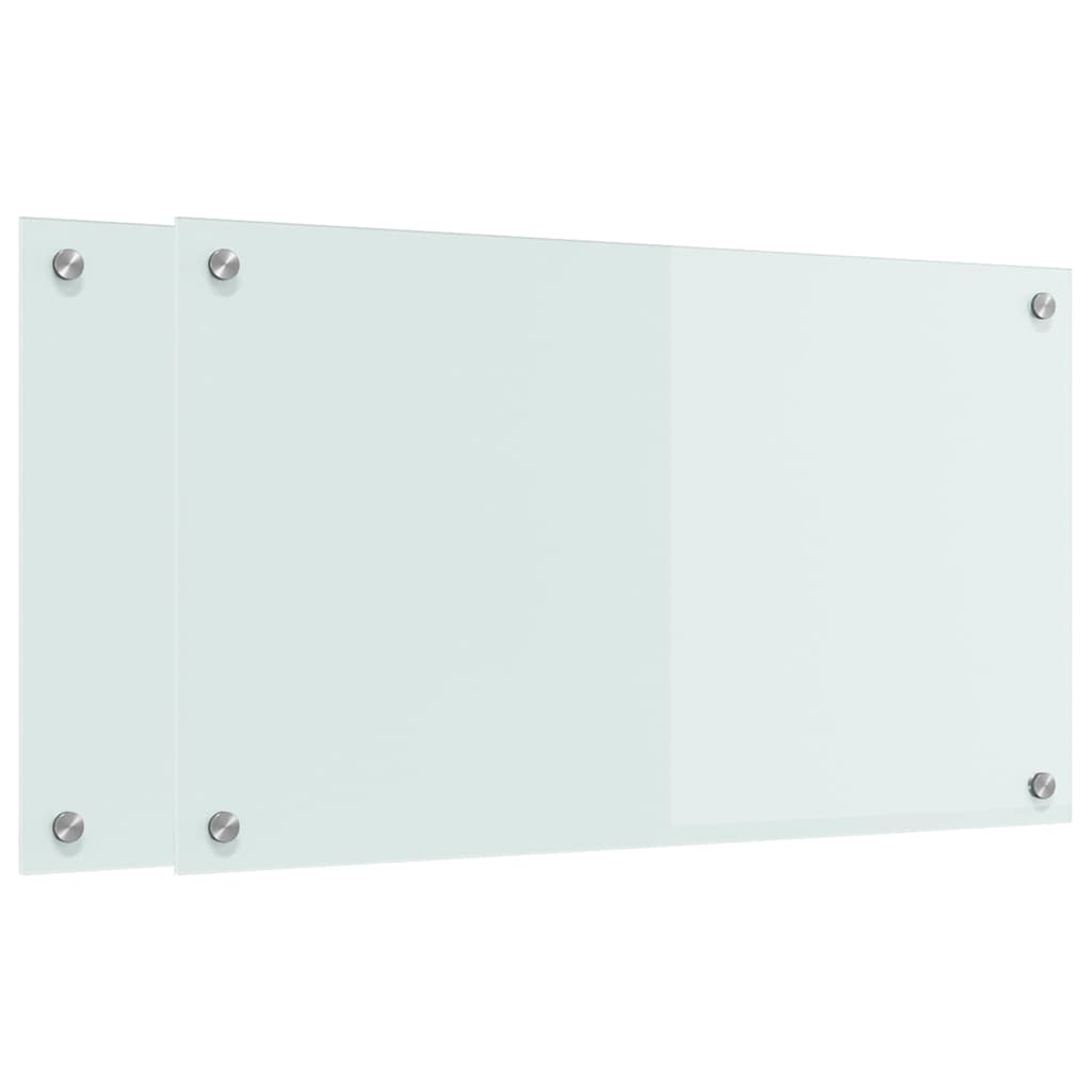 Kuhinjski zid 2 pcs Bijelo 70 x 40 cm Staklo otporno na udarce