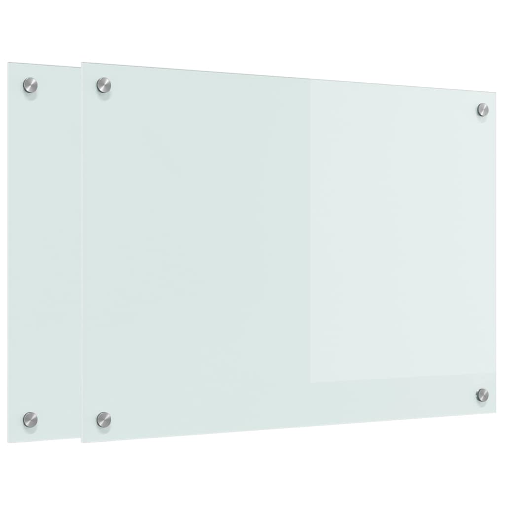 Kuhinjski zid 2 pcs Bijelo 70 x 50 cm Staklo otporno na udarce