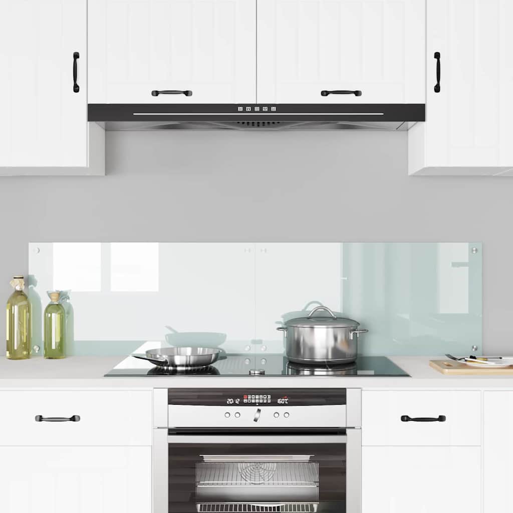 Kuhinjski zid 2 pcs Bijelo 80 x 40 cm Staklo otporno na udarce