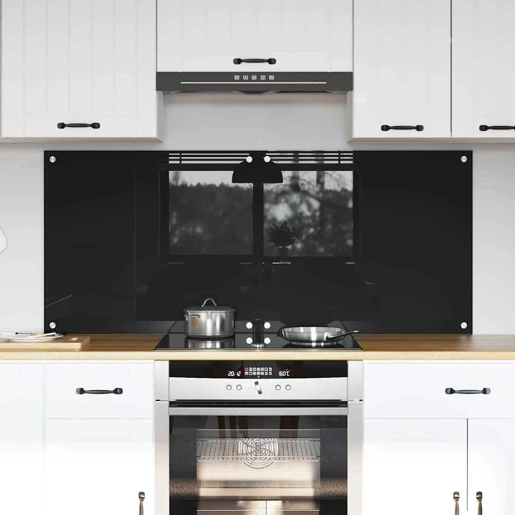 Kuhinjski zid 2 pcs Crna 70 x 60 cm Staklo otporno na udarce