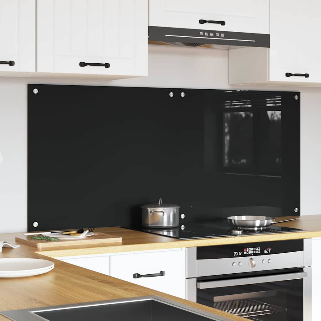 Kuhinjski zid 2 pcs Crna 70 x 60 cm Staklo otporno na udarce