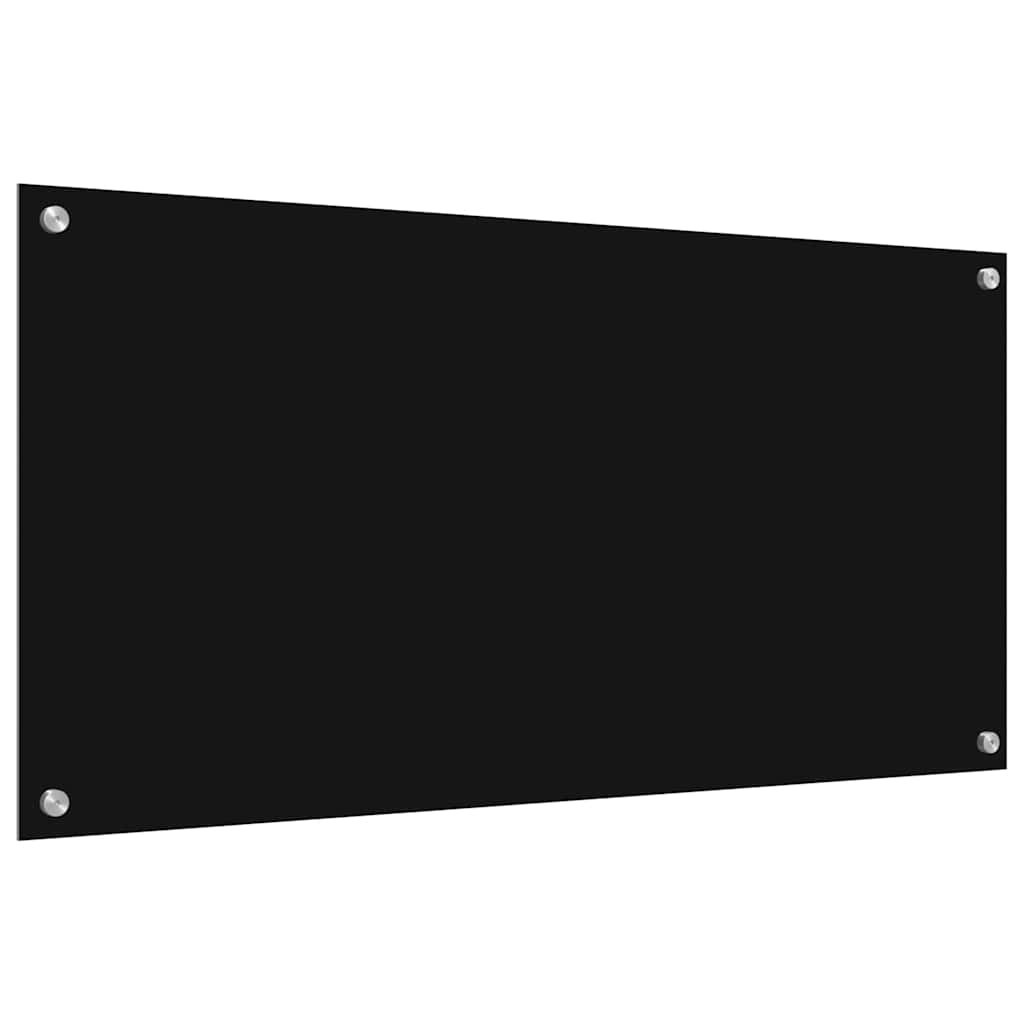 Kuhinjski zid 2 pcs Crna 100 x 50 cm Staklo otporno na udarce