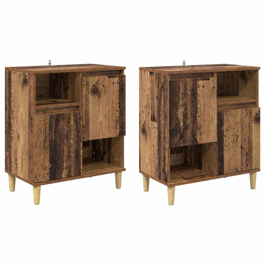 Komode 2 pcs Staro drvo 60 x 35 x 70 cm Konstruirano drvo