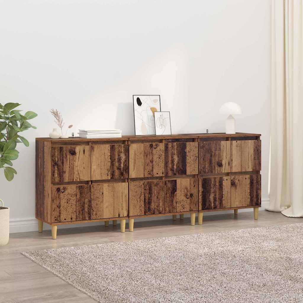 Komode 3 pcs Staro drvo 60 x 35 x 70 cm Konstruirano drvo