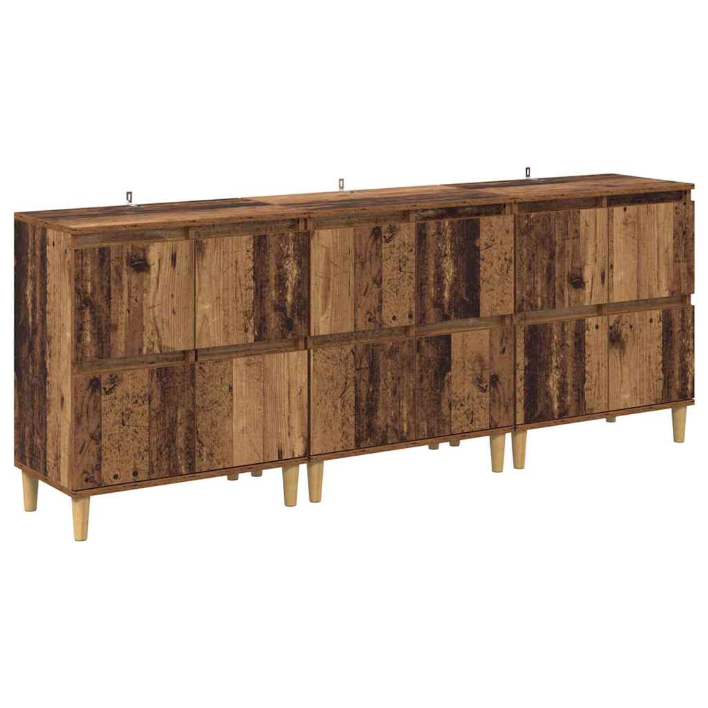 Komode 3 pcs Staro drvo 60 x 35 x 70 cm Konstruirano drvo