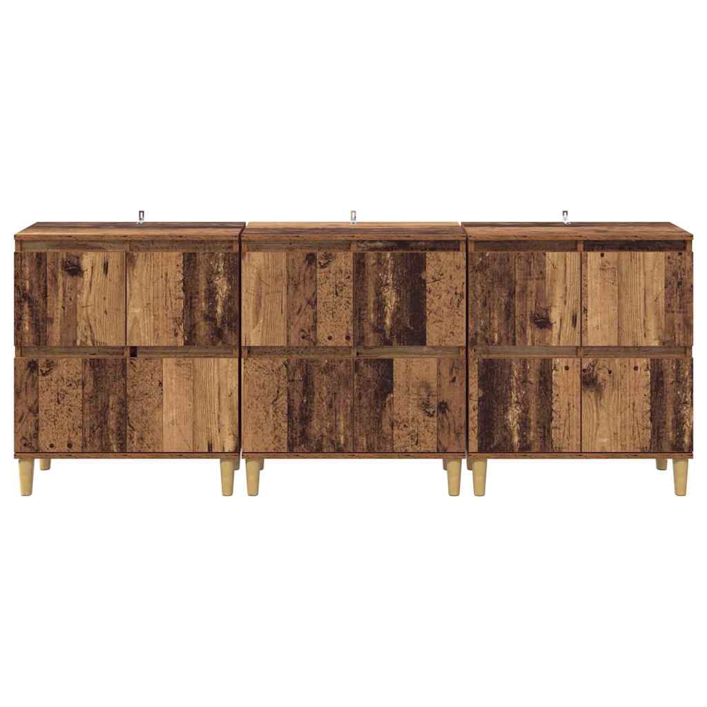 Komode 3 pcs Staro drvo 60 x 35 x 70 cm Konstruirano drvo