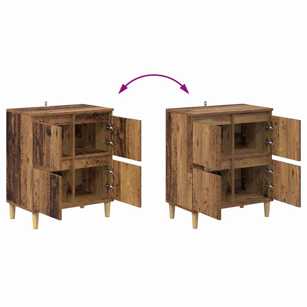 Komode 3 pcs Staro drvo 60 x 35 x 70 cm Konstruirano drvo