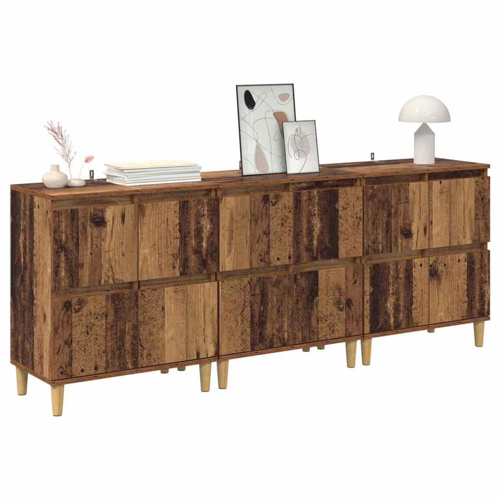 Komode 3 pcs Staro drvo 60 x 35 x 70 cm Konstruirano drvo