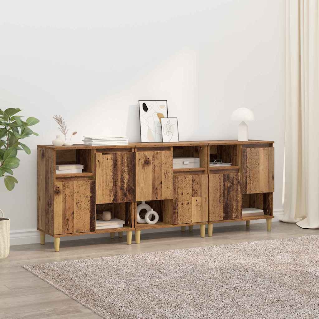 Komode 3 pcs Staro drvo 60 x 35 x 70 cm Konstruirano drvo