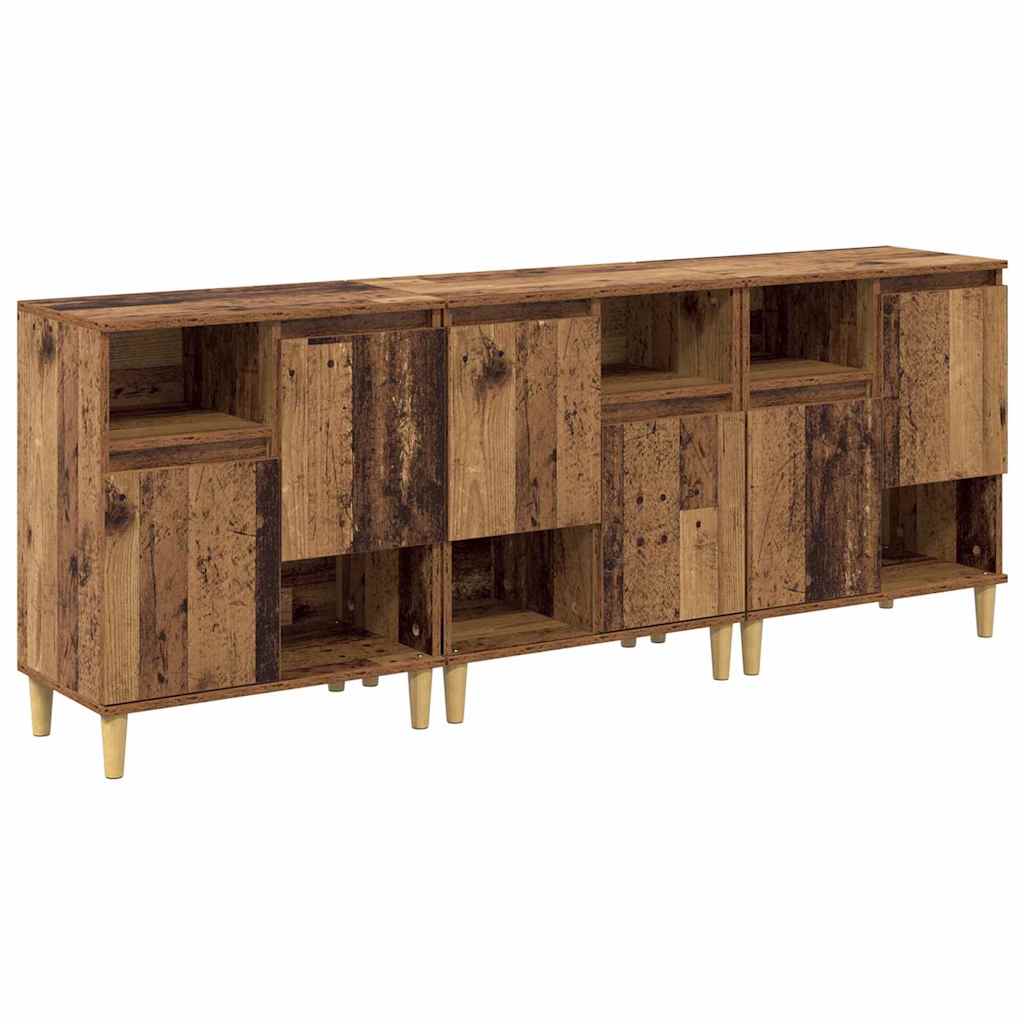 Komode 3 pcs Staro drvo 60 x 35 x 70 cm Konstruirano drvo