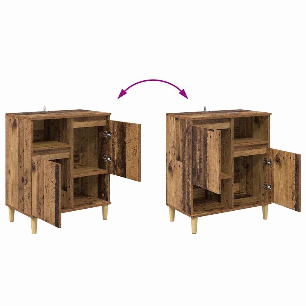 Komode 3 pcs Staro drvo 60 x 35 x 70 cm Konstruirano drvo