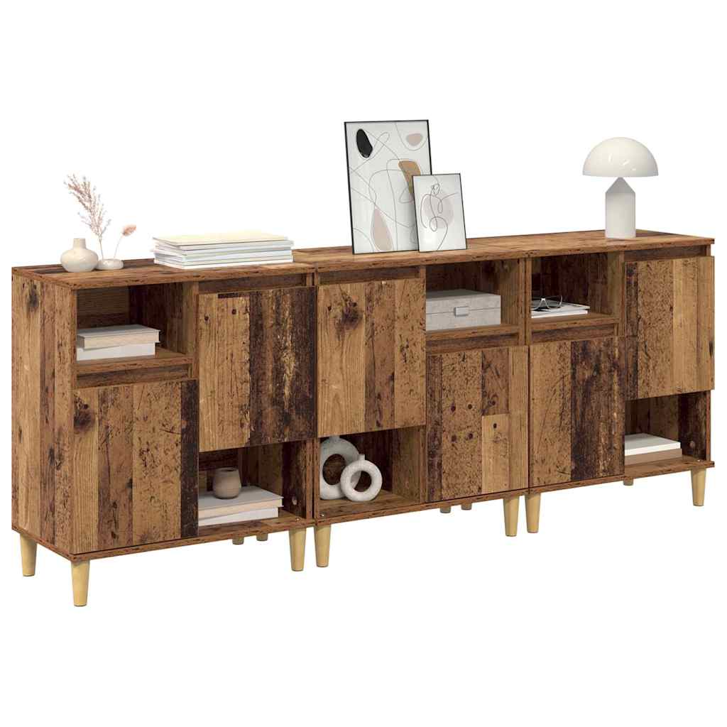 Komode 3 pcs Staro drvo 60 x 35 x 70 cm Konstruirano drvo