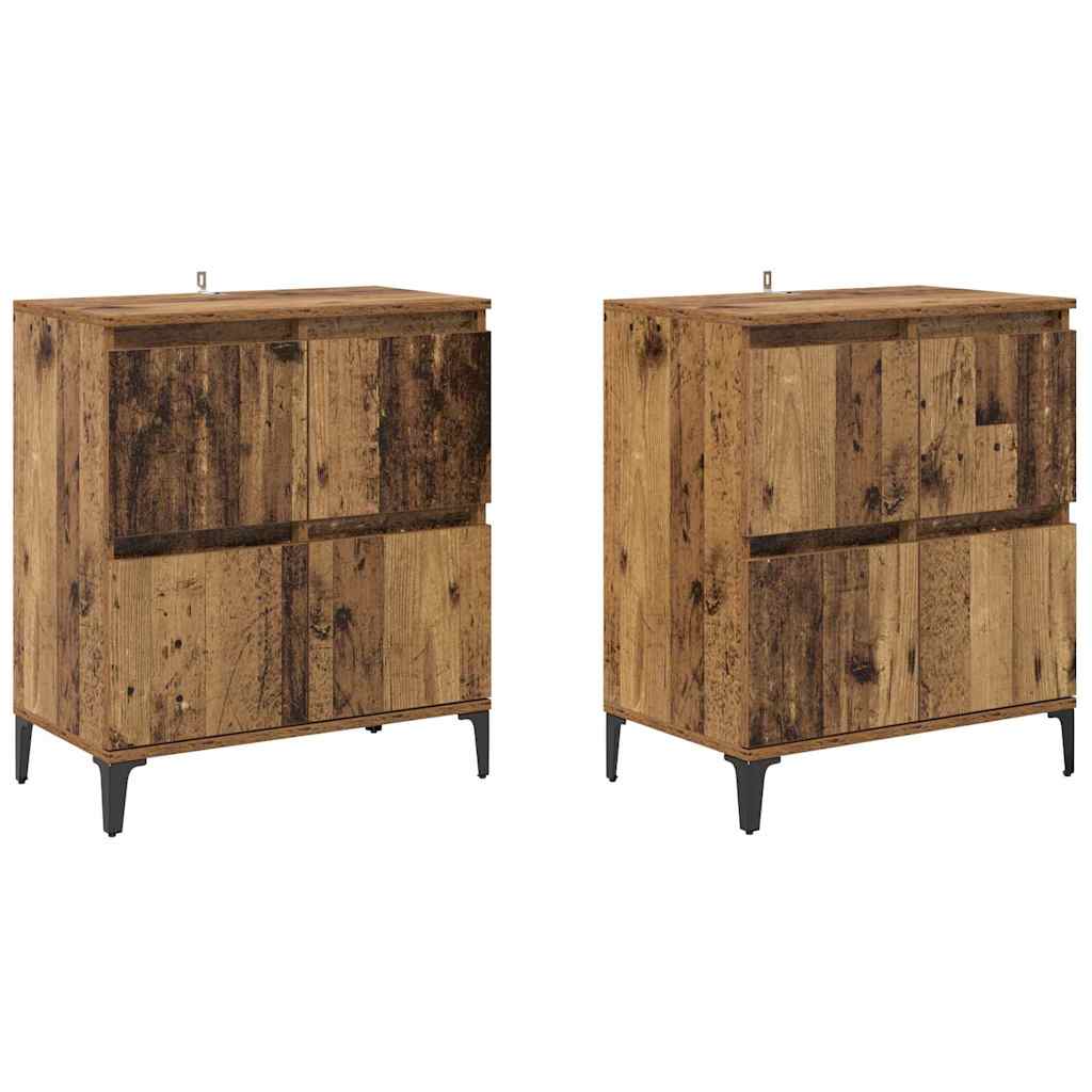 Komode 2 pcs Staro drvo 60 x 35 x 70 cm Konstruirano drvo