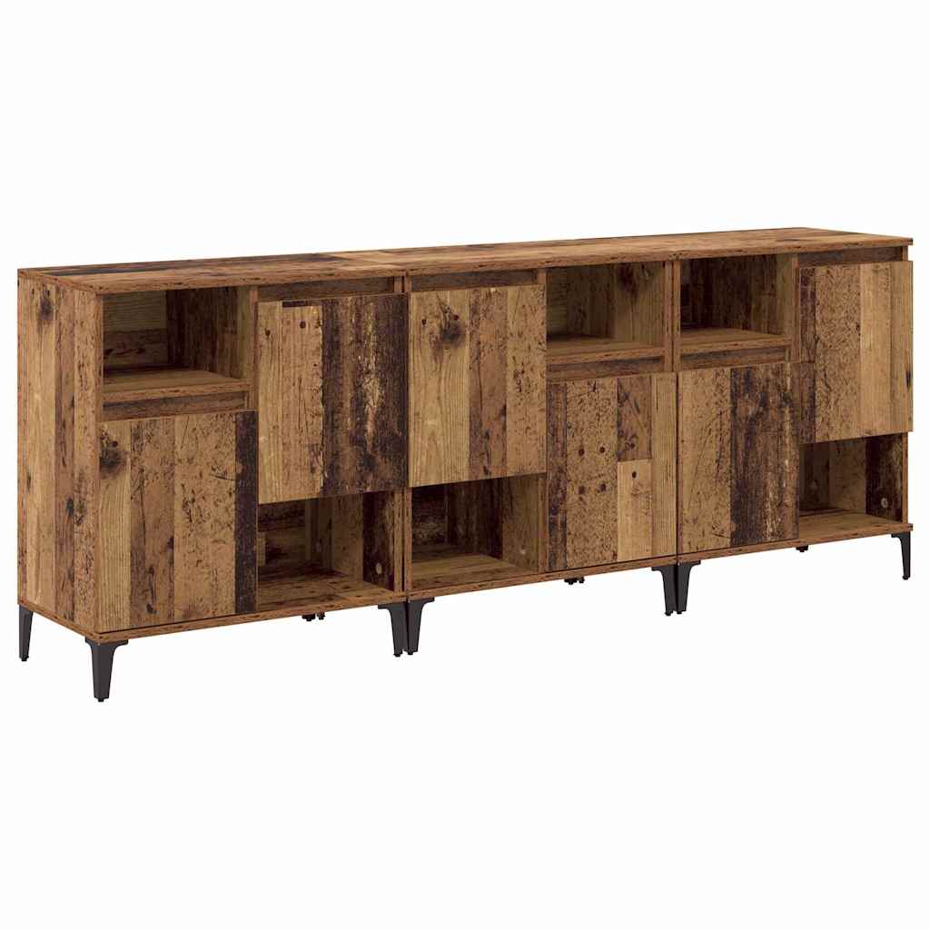 Komode 3 pcs Staro drvo 60 x 35 x 70 cm Konstruirano drvo