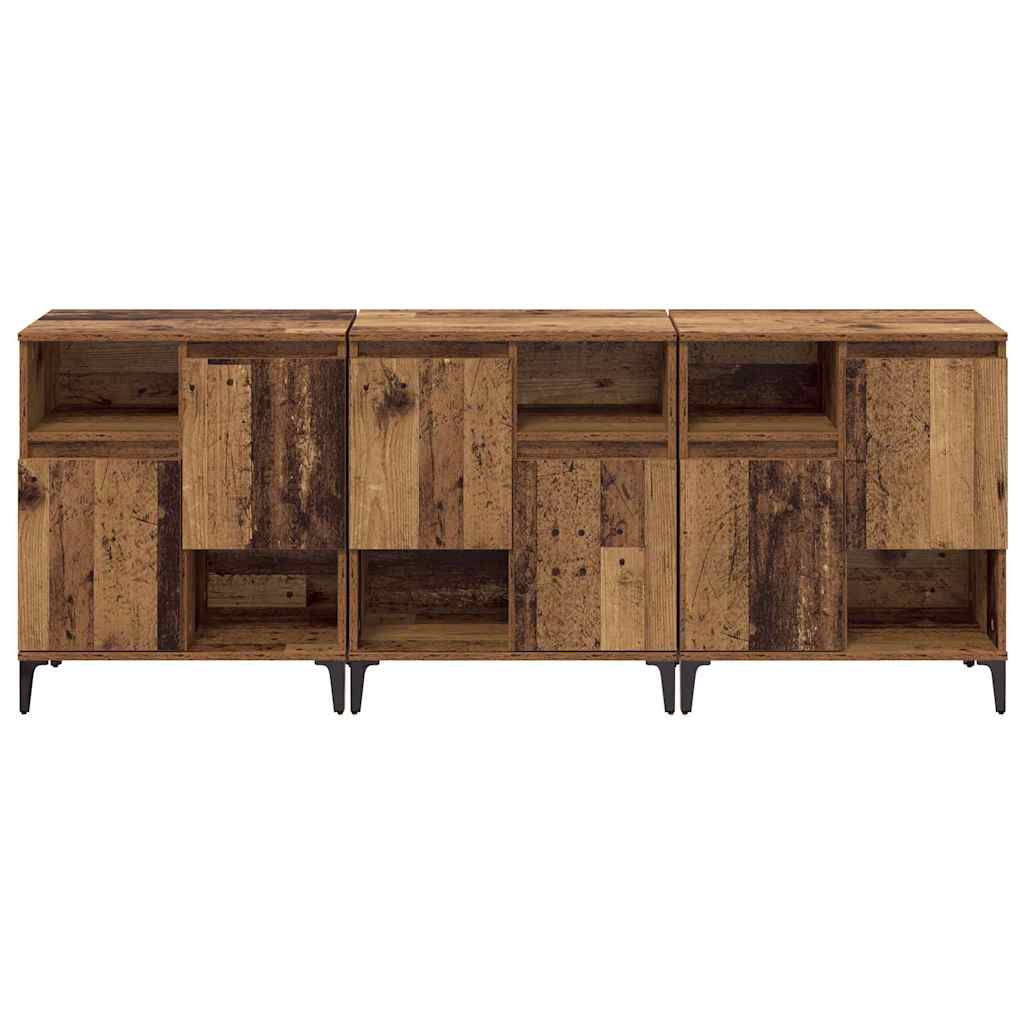 Komode 3 pcs Staro drvo 60 x 35 x 70 cm Konstruirano drvo