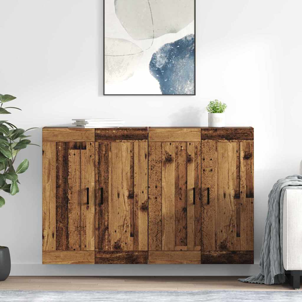 Kabinetski zidni Zidne 2 pcs Staro drvo 69,5 x 34 x 90 cm