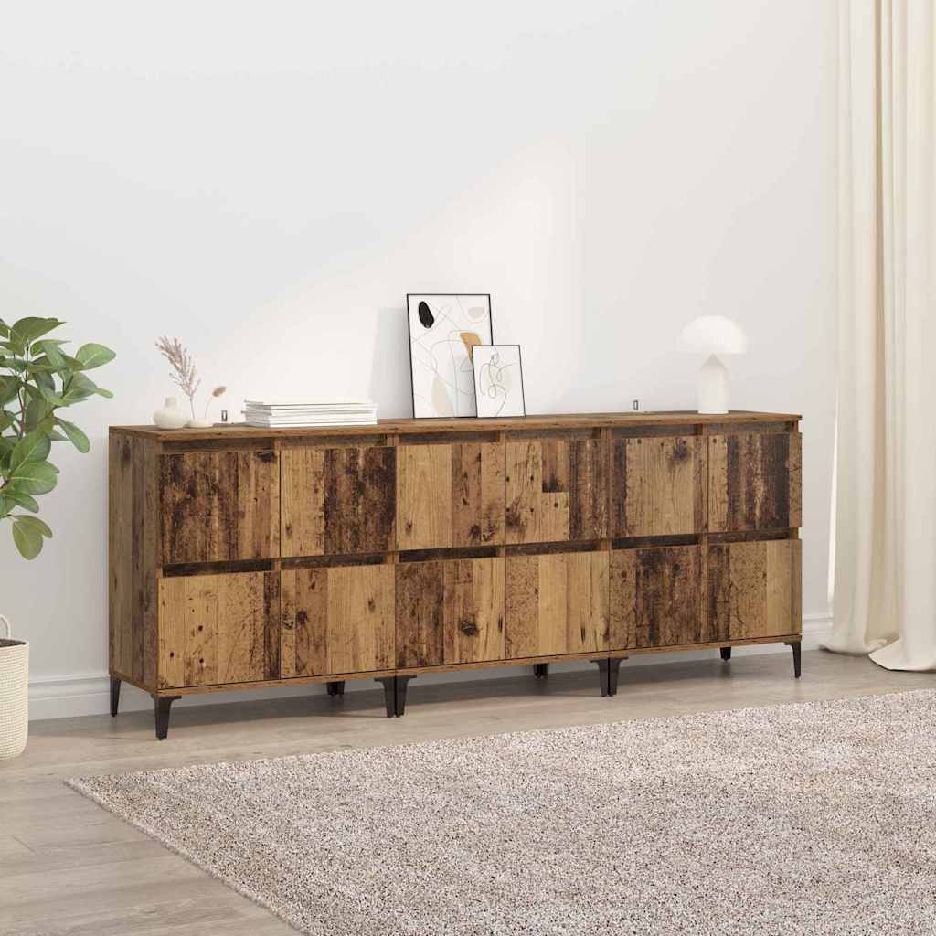 Komode 3 pcs Staro drvo 60 x 35 x 70 cm Konstruirano drvo