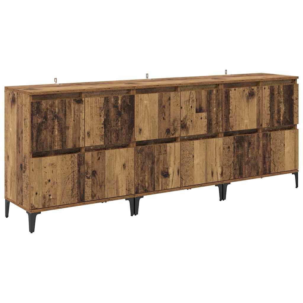 Komode 3 pcs Staro drvo 60 x 35 x 70 cm Konstruirano drvo