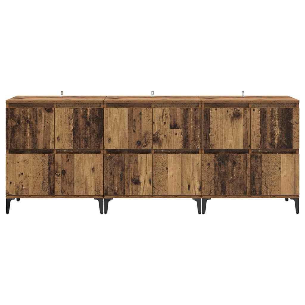 Komode 3 pcs Staro drvo 60 x 35 x 70 cm Konstruirano drvo