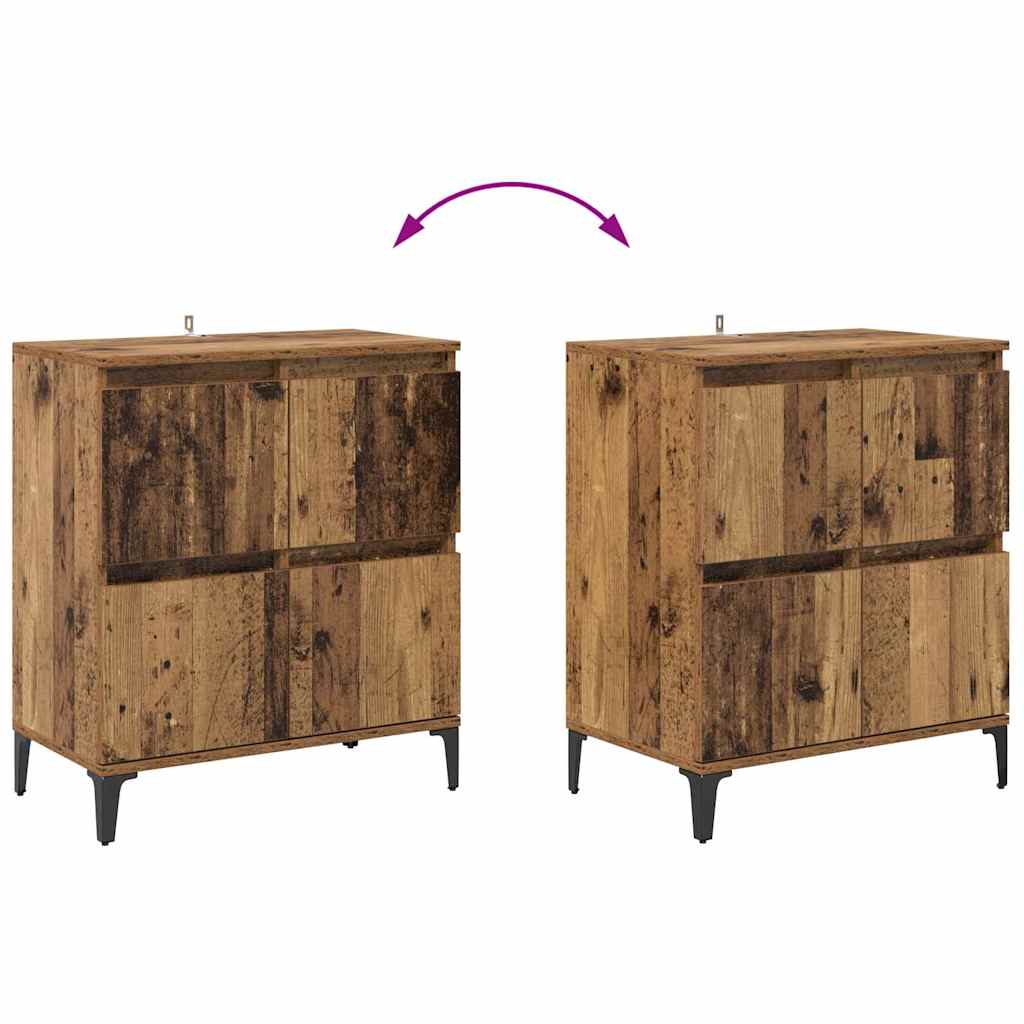 Komode 3 pcs Staro drvo 60 x 35 x 70 cm Konstruirano drvo
