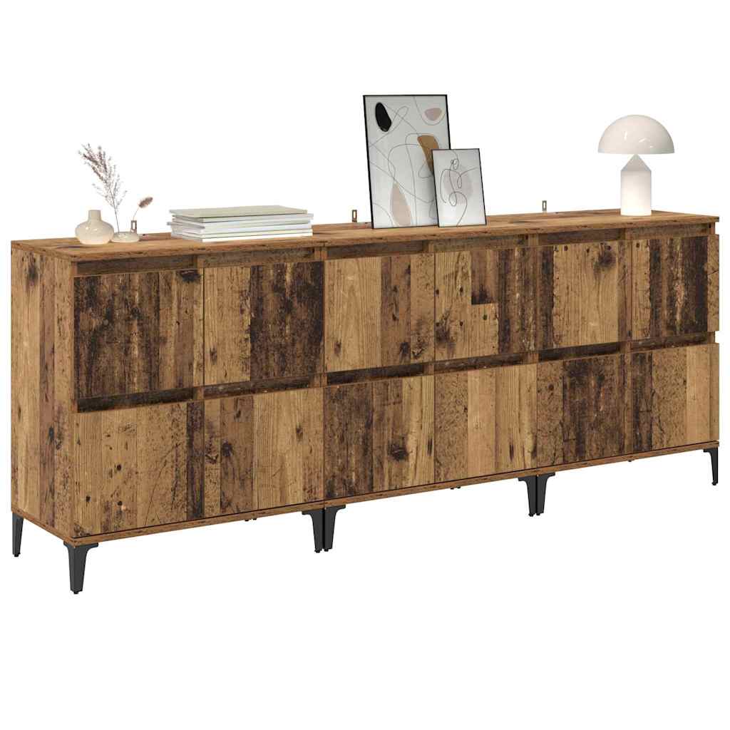 Komode 3 pcs Staro drvo 60 x 35 x 70 cm Konstruirano drvo