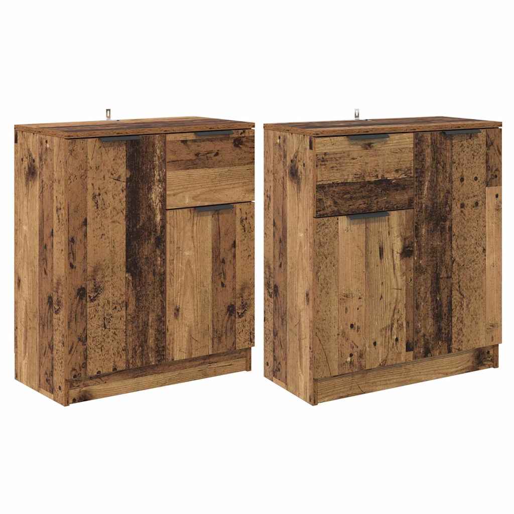 Komode 2 pcs Staro drvo 60 x 30 x 70 cm Konstruirano drvo