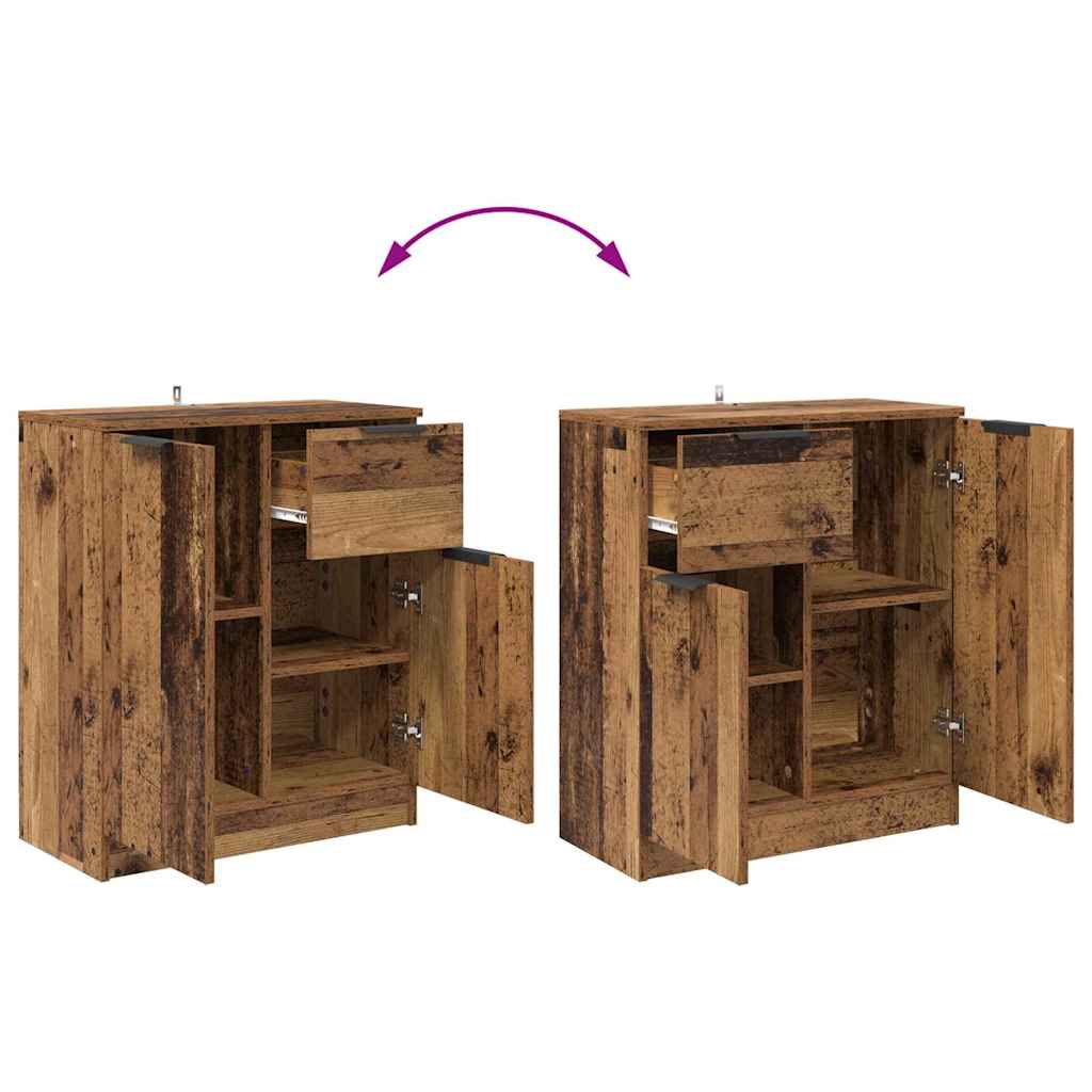 Komode 2 pcs Staro drvo 60 x 30 x 70 cm Konstruirano drvo