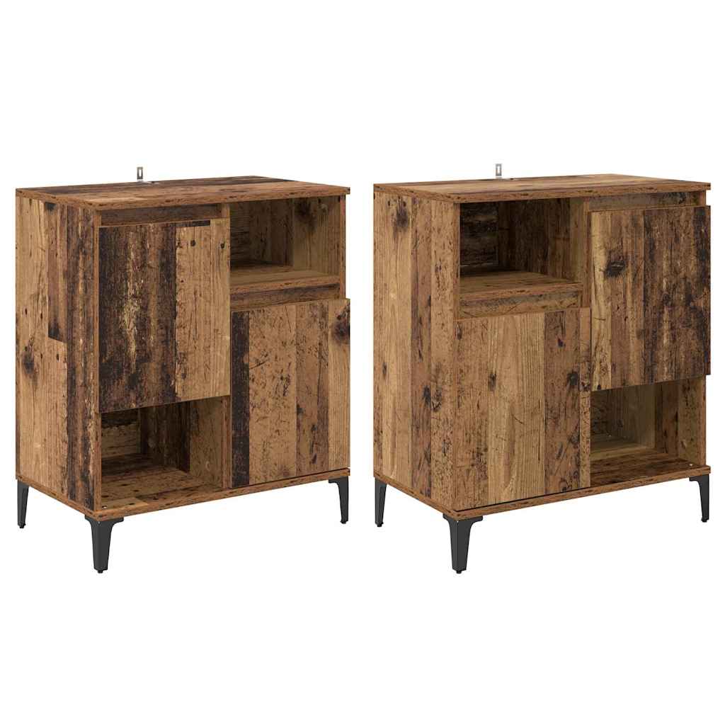 Komode 2 pcs Staro drvo 60 x 35 x 70 cm Konstruirano drvo