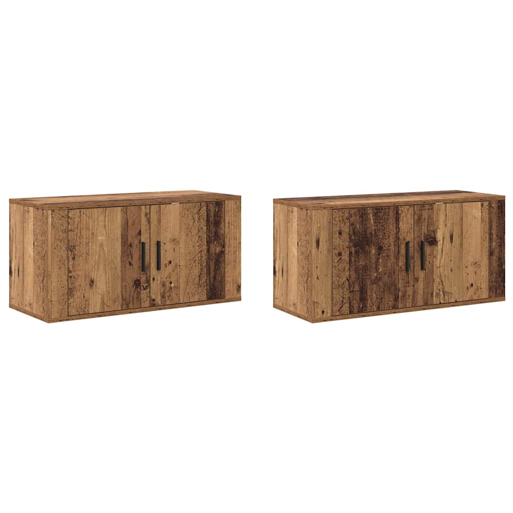 Zidni TV ormar set Zidne 2 pcs Staro drvo 80 x 34,5 x 40 cm