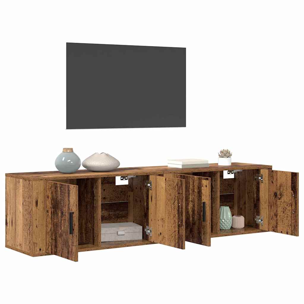Zidni TV ormar set Zidne 2 pcs Staro drvo 80 x 34,5 x 40 cm