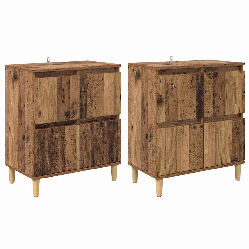 Komode 2 pcs Staro drvo 60 x 35 x 70 cm Konstruirano drvo