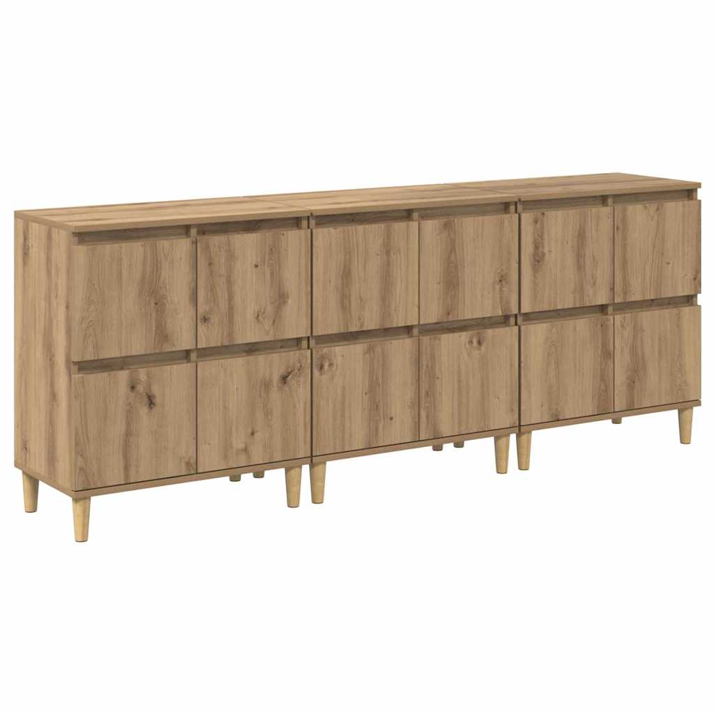 Komode 3 pcs Umjetnički hrast 60 x 35 x 70 cm Konstruirano drvo
