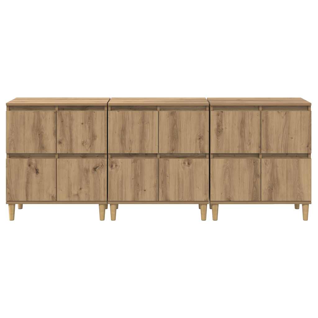 Komode 3 pcs Umjetnički hrast 60 x 35 x 70 cm Konstruirano drvo
