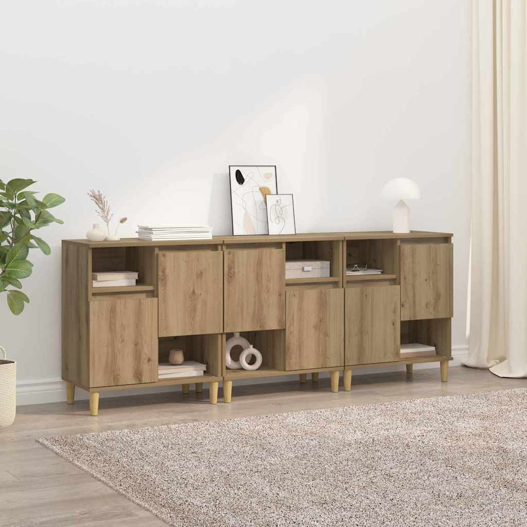Komode 3 pcs Umjetnički hrast 60 x 35 x 70 cm Konstruirano drvo